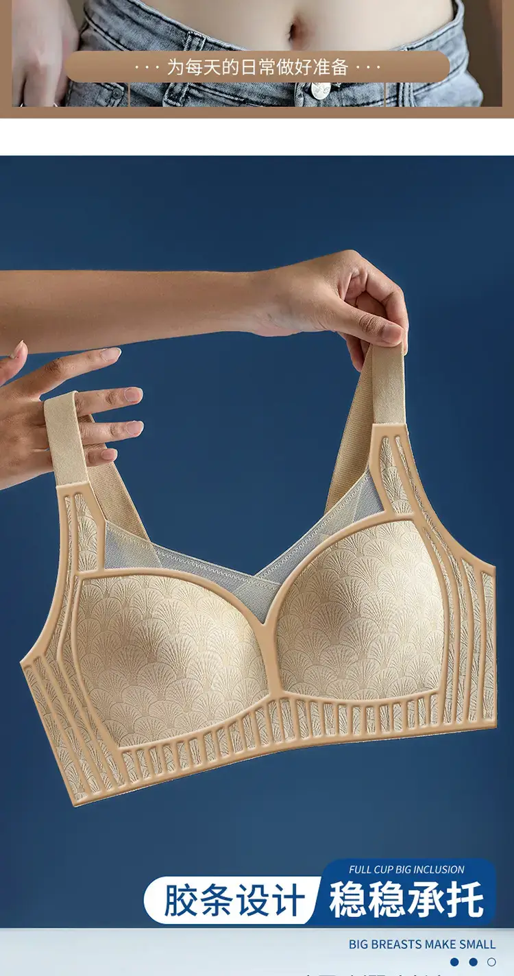 New Semi-Fixed Cup Lightweight Seamless Bra for Big Chest — feature 2