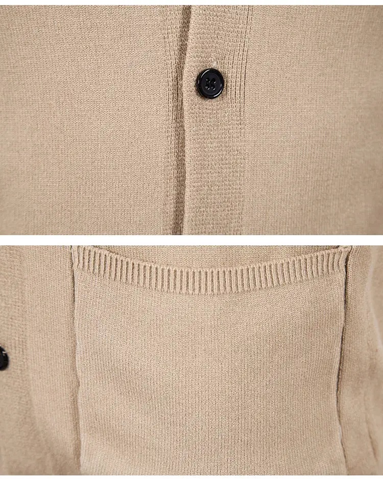Men Black Korean Knitted Button Cardigan — feature 9