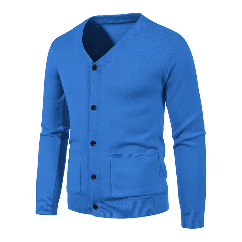Men Black Korean Knitted Button Cardigan