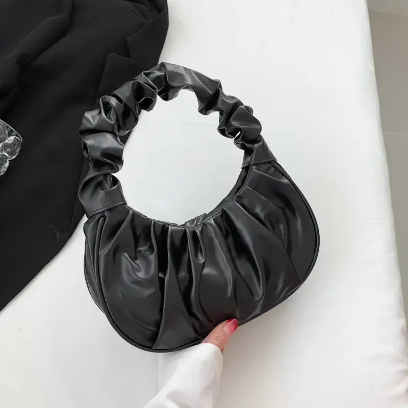 Purple Ruffled Shoulder Bag for Women 2023 - Image 3