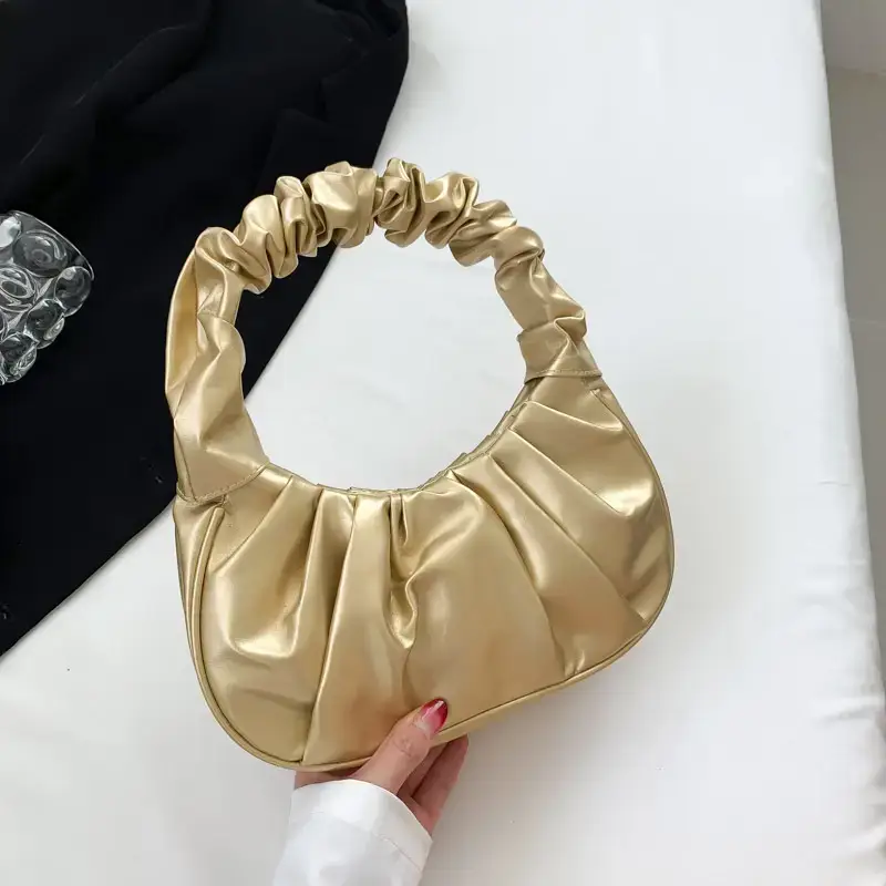 Purple Ruffled Shoulder Bag for Women 2023 - Image 4