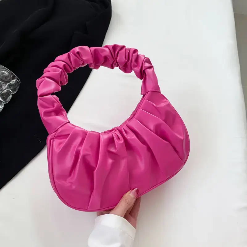 Purple Ruffled Shoulder Bag for Women 2023 - Image 5