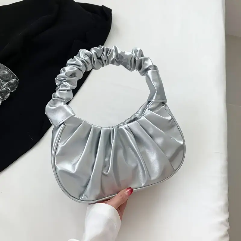 Purple Ruffled Shoulder Bag for Women 2023 - Image 9