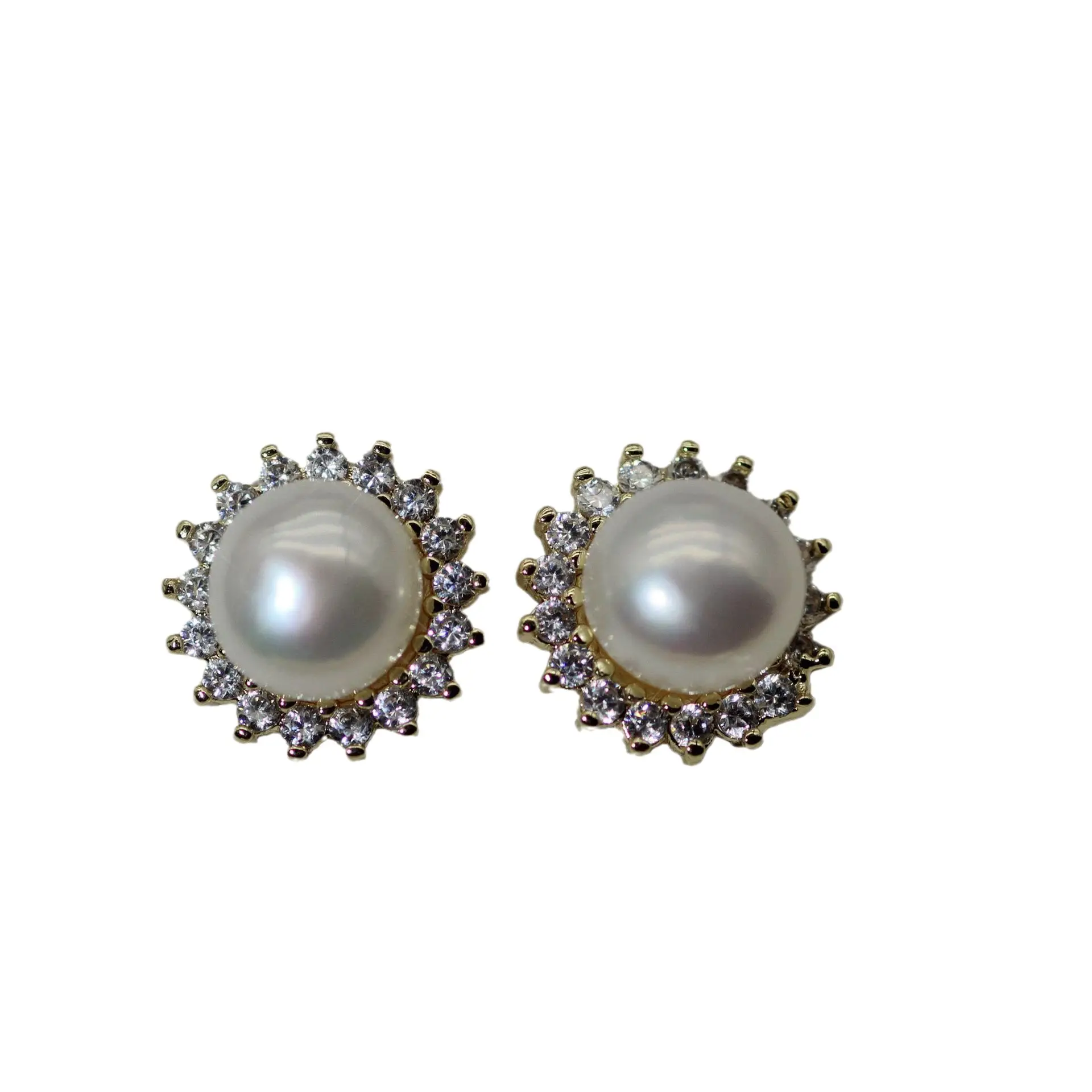 S925 Silver Pearl Sun Earrings Small - Image 11