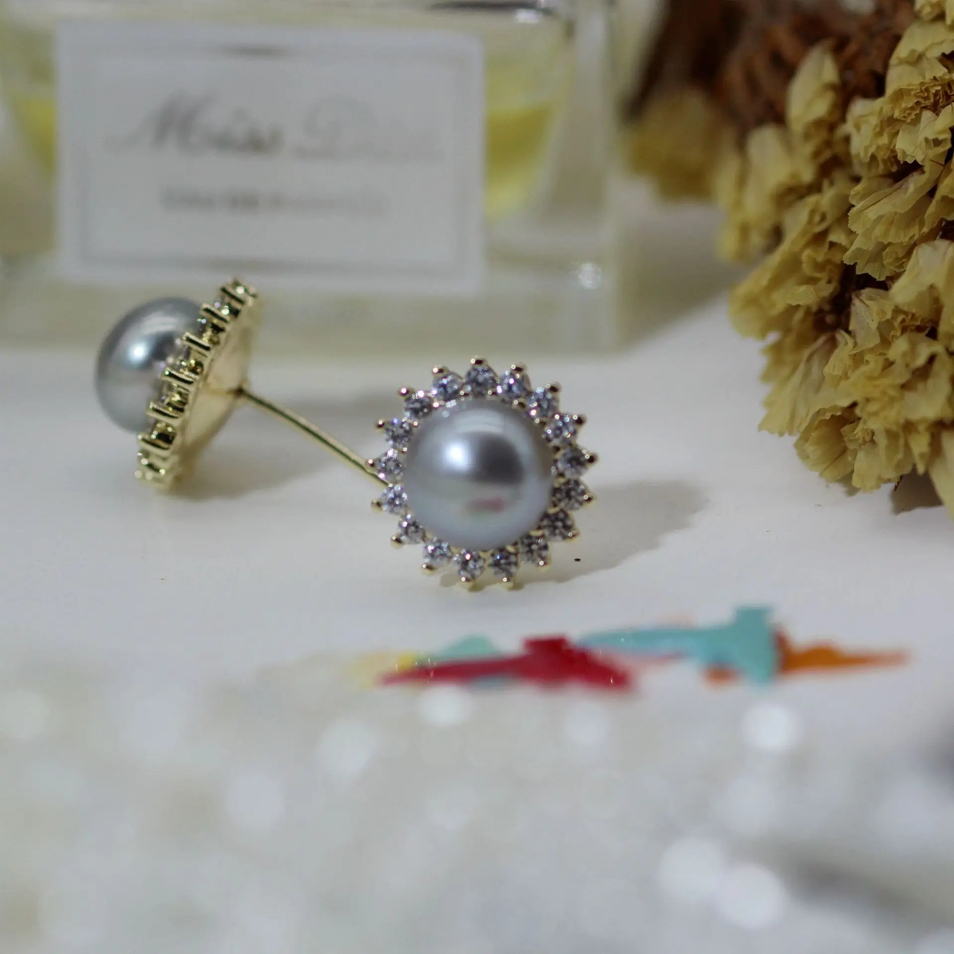 S925 Silver Pearl Sun Earrings Small — feature 18