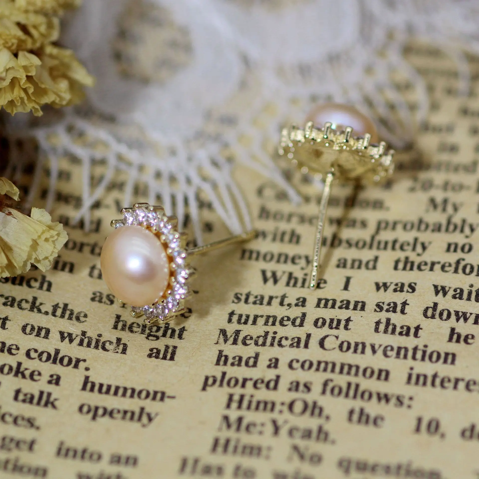 S925 Silver Pearl Sun Earrings Small — feature 19