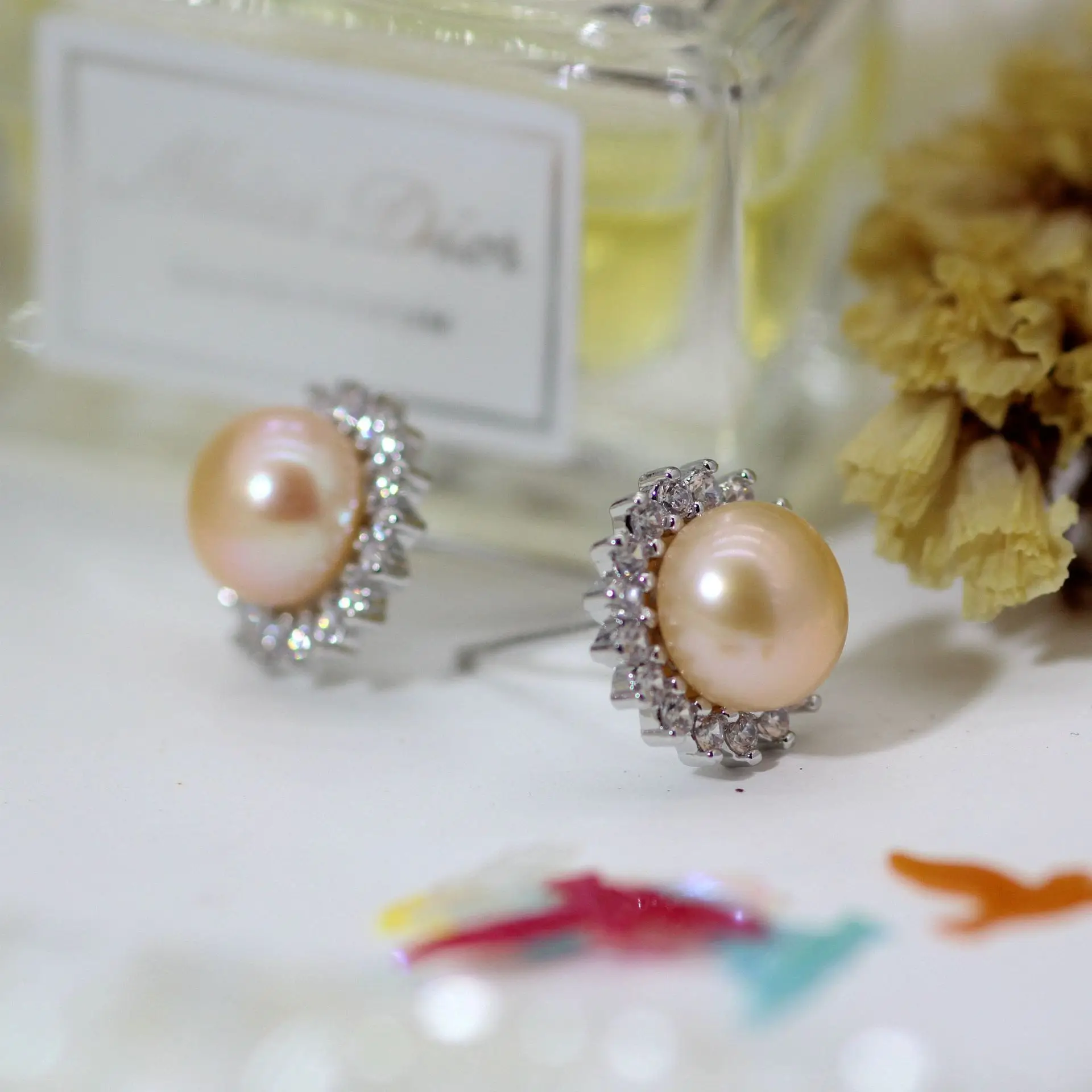 S925 Silver Pearl Sun Earrings Small — feature 7