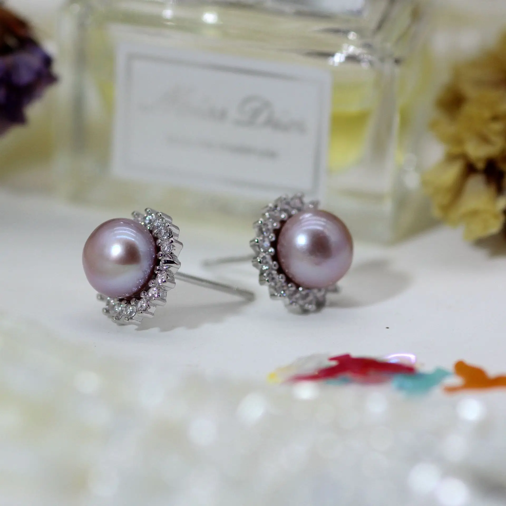 S925 Silver Pearl Sun Earrings Small — feature 8