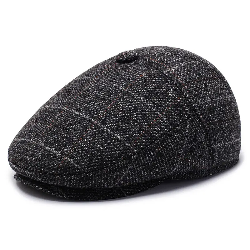 New British Vintage Men's Plaid Ear Protectors Cap - Image 5