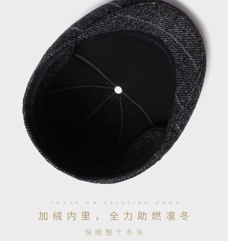 New British Vintage Men's Plaid Ear Protectors Cap — feature 8