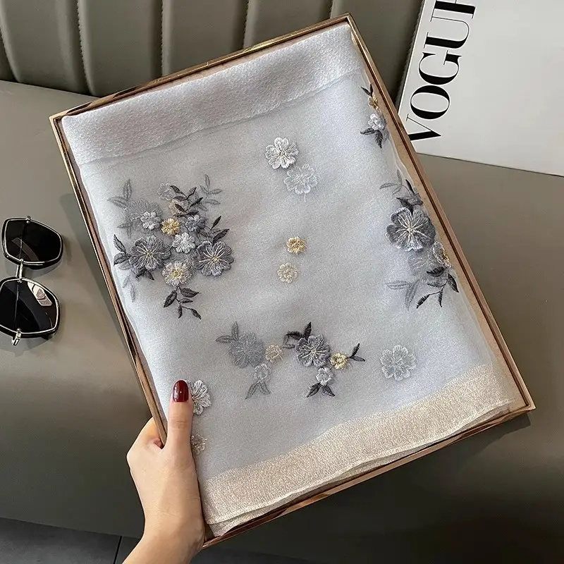 Red Silk Scarf for Women Korean Style Warm Winter Wear - Image 14
