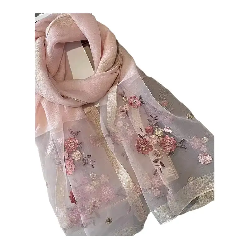 Red Silk Scarf for Women Korean Style Warm Winter Wear - Image 13