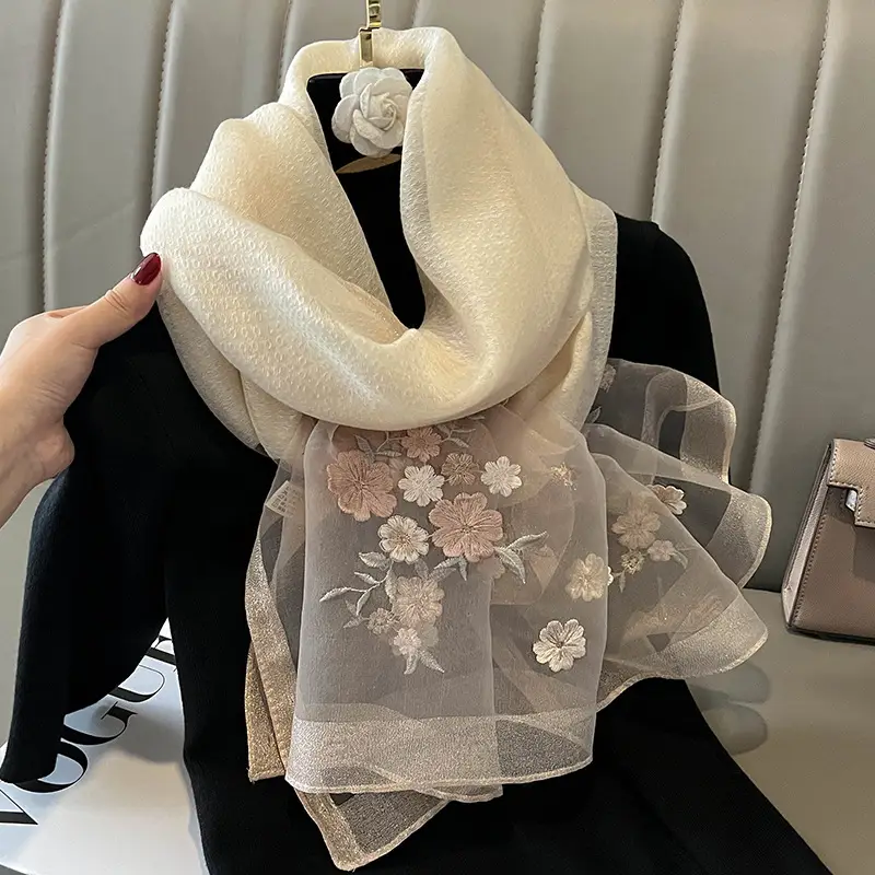Red Silk Scarf for Women Korean Style Warm Winter Wear — feature 10