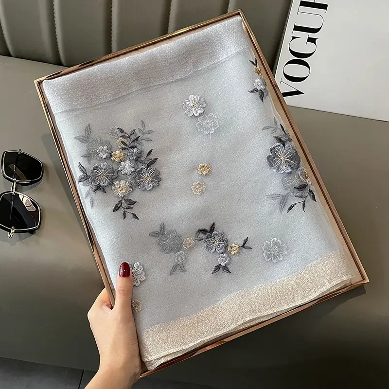Red Silk Scarf for Women Korean Style Warm Winter Wear — feature 6