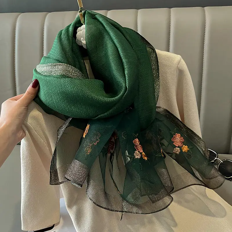 Red Silk Scarf for Women Korean Style Warm Winter Wear — feature 9
