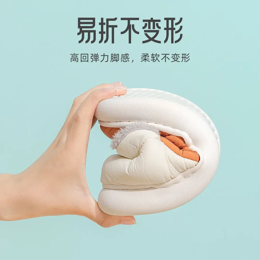 Waterproof Cotton Slippers for Men, Indoor Home Use, 2026 New Model, Couple's Non-Slip Warm Heel-Covered down Fabric Cotton Slippers for Women, Winter - Image 8