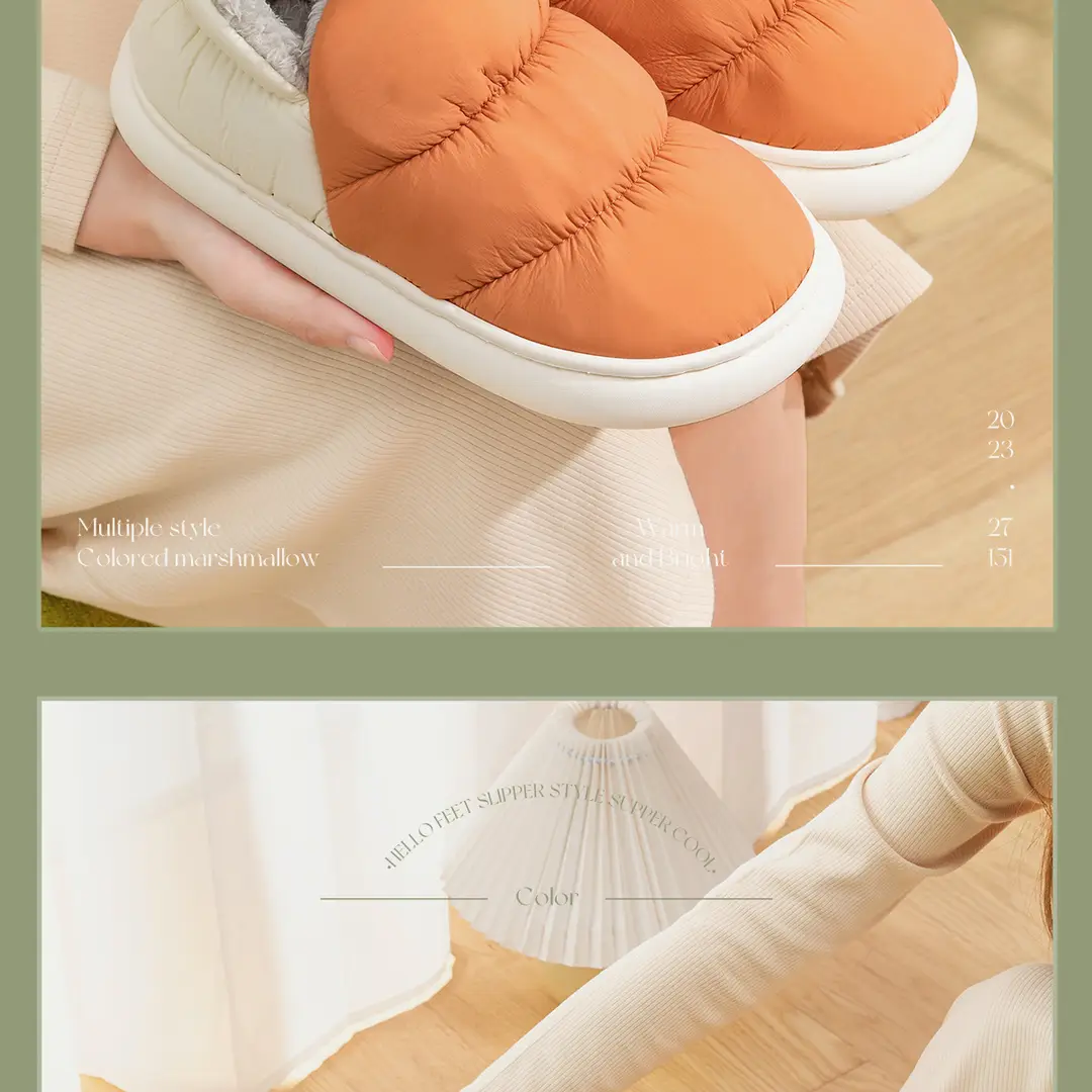 Waterproof Cotton Slippers for Men, Indoor Home Use, 2026 New Model, Couple's Non-Slip Warm Heel-Covered down Fabric Cotton Slippers for Women, Winter — feature 15