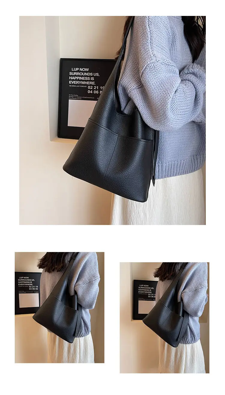 Women Large Capacity Shoulder Bag Brown Leather Winter Autumn — feature 19