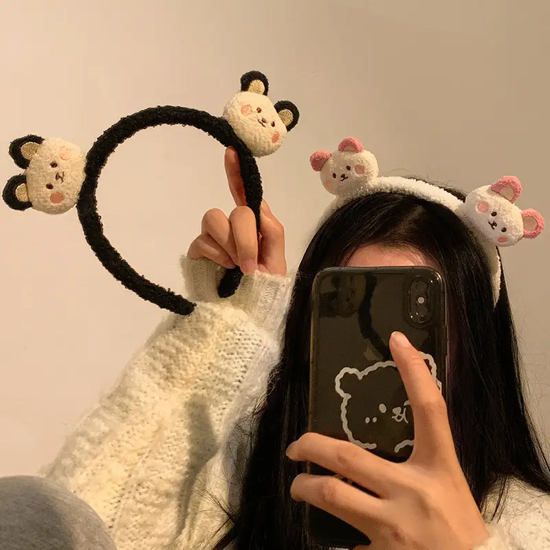 Cute Bear Face Wash Headband for Girls - Image 5