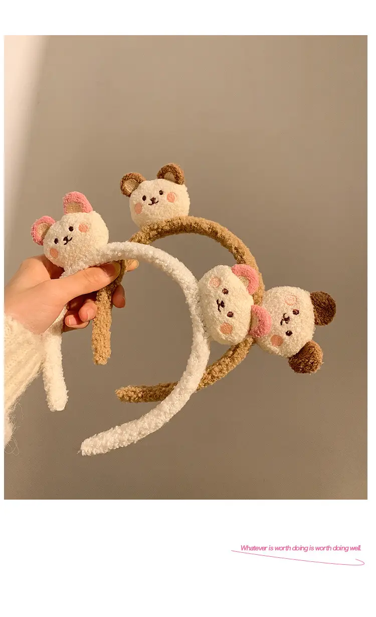Cute Bear Face Wash Headband for Girls — feature 4