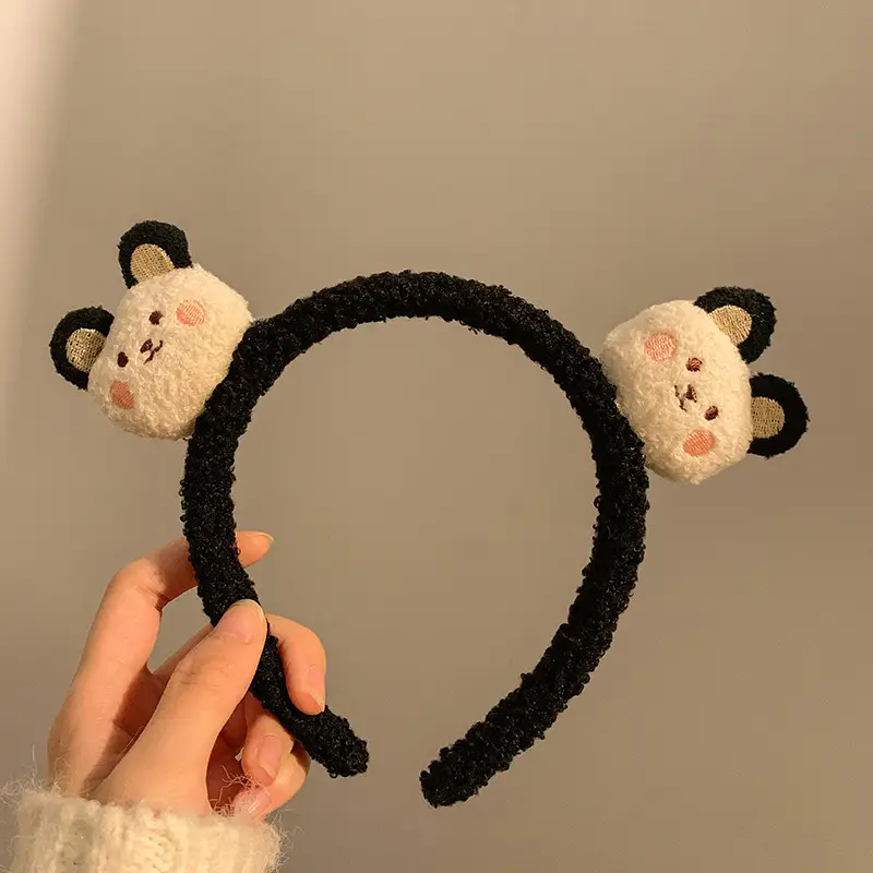 Cute Bear Face Wash Headband for Girls - Image 2