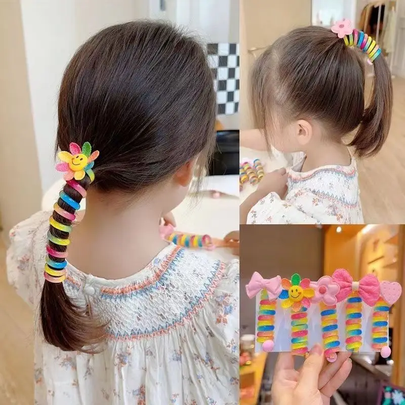 Colorful Sunflower Hair Band for Girls High Elastic Rubber