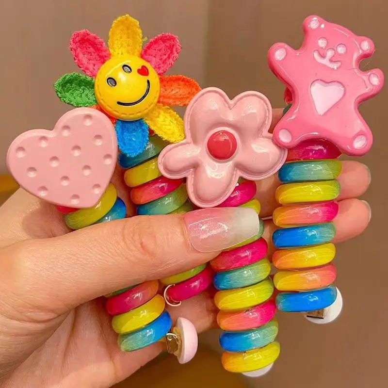 Colorful Sunflower Hair Band for Girls High Elastic Rubber