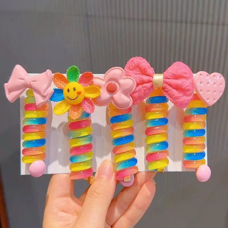 Colorful Sunflower Hair Band for Girls High Elastic Rubber — feature 1