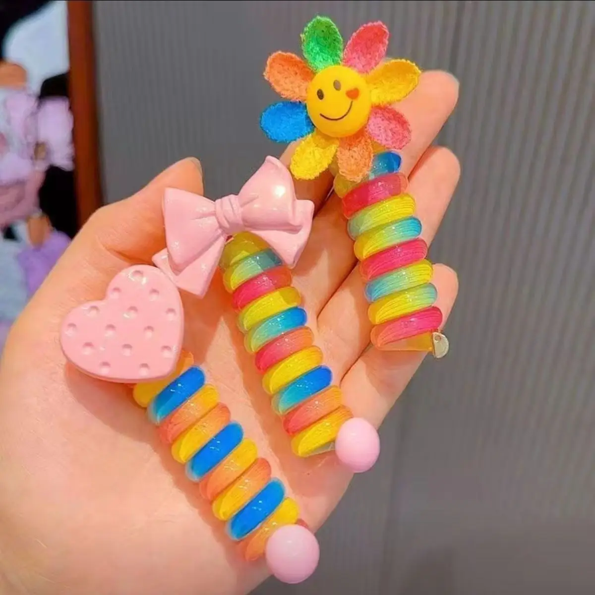 Colorful Sunflower Hair Band for Girls High Elastic Rubber — feature 4