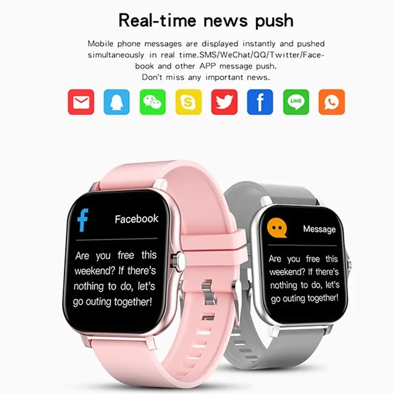 Pink Smart Watch with Heart Rate & BP Display - Image 6