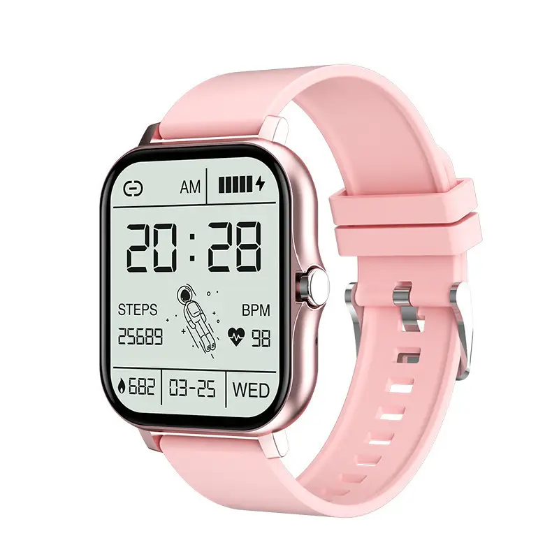 Pink Smart Watch with Heart Rate & BP Display - Image 9