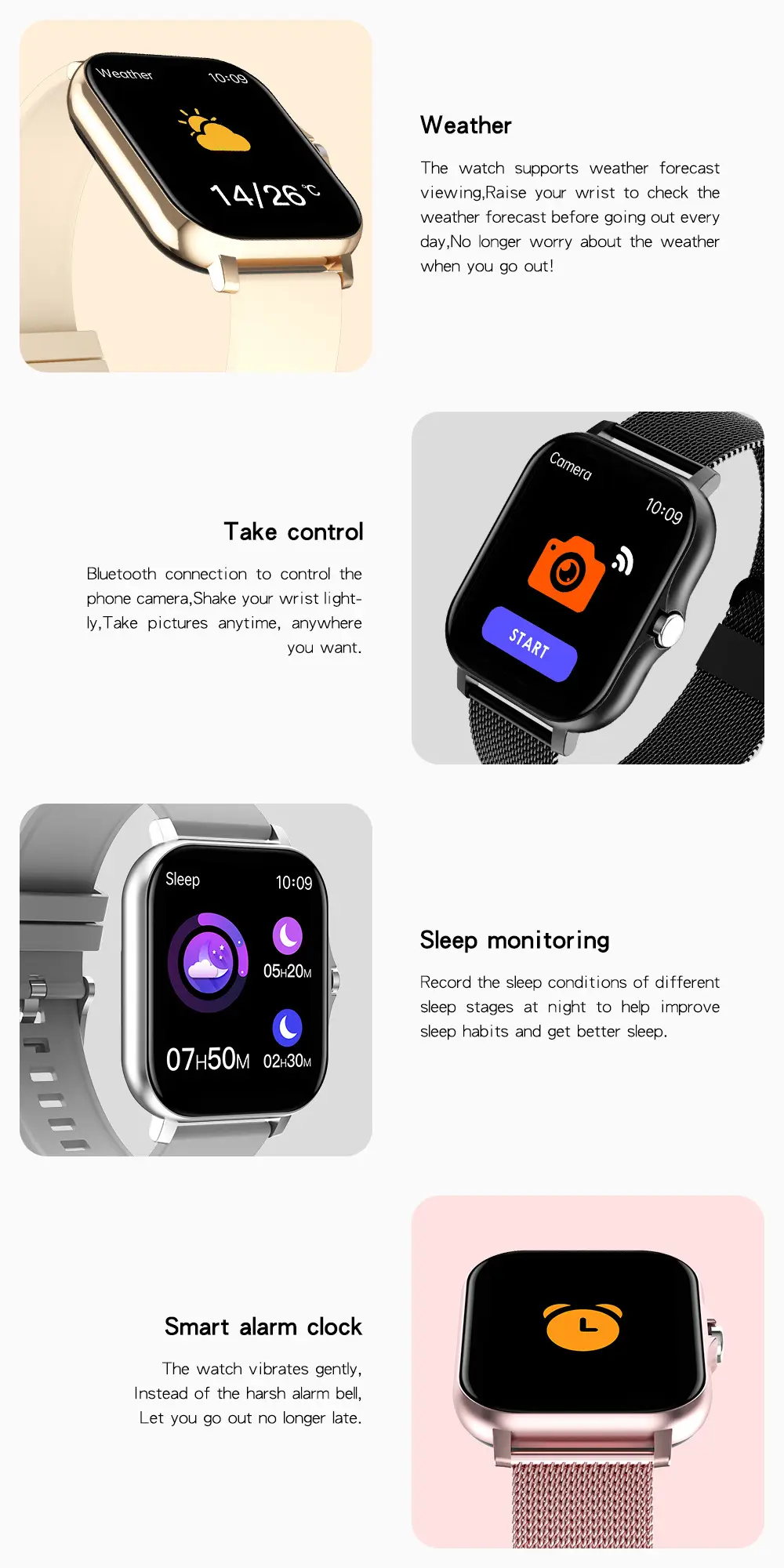 Pink Smart Watch with Heart Rate & BP Display — feature 14