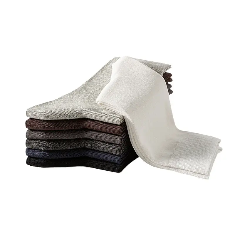 Socks men's autumn and winter solid color mid-tube men's socks boneless stitched long socks all-match casual classic men's business cotton socks