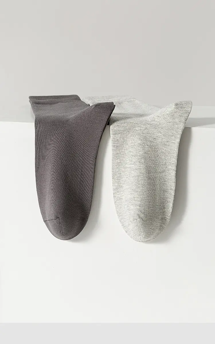 Socks men's autumn and winter solid color mid-tube men's socks boneless stitched long socks all-match casual classic men's business cotton socks — feature 25