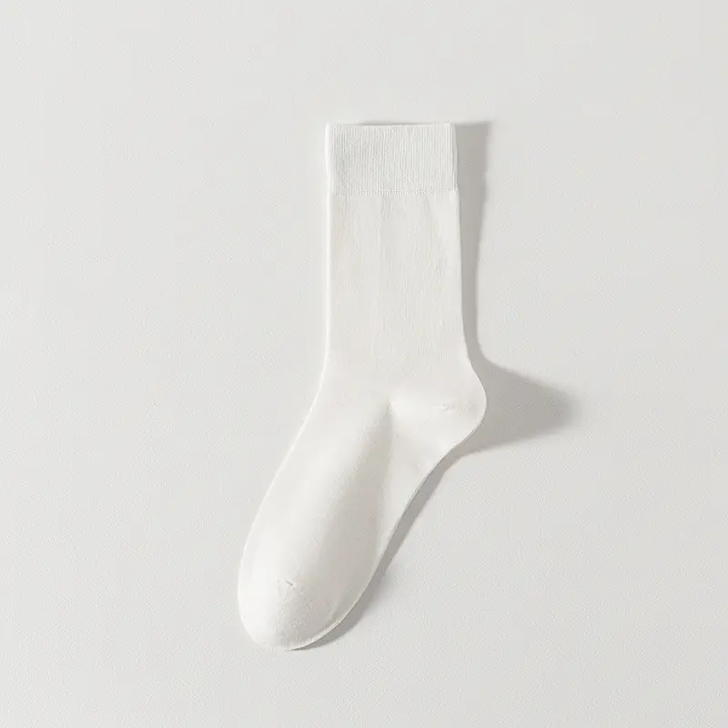 Socks men's autumn and winter solid color mid-tube men's socks boneless stitched long socks all-match casual classic men's business cotton socks