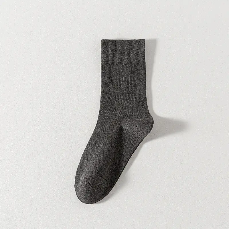 Socks men's autumn and winter solid color mid-tube men's socks boneless stitched long socks all-match casual classic men's business cotton socks