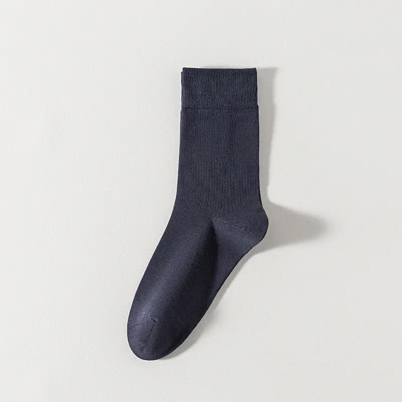 Socks men's autumn and winter solid color mid-tube men's socks boneless stitched long socks all-match casual classic men's business cotton socks