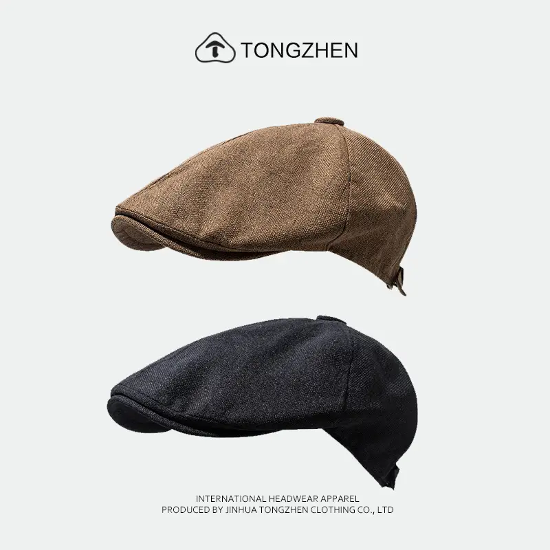 Women Linen Hat Spring Autumn British Beret Forward - Image 5