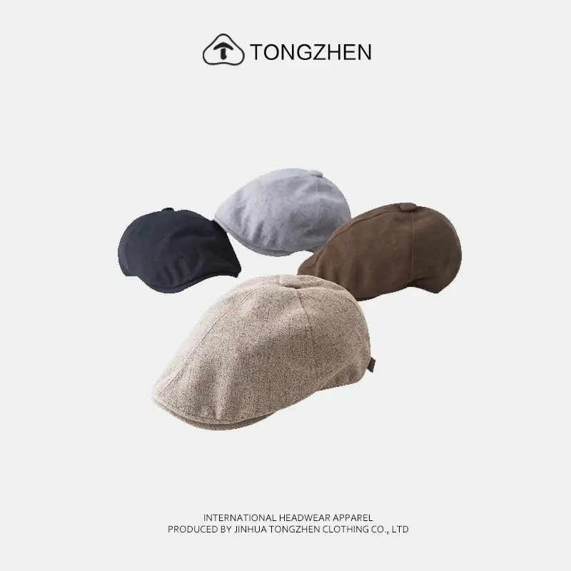 Women Linen Hat Spring Autumn British Beret Forward - Image 6