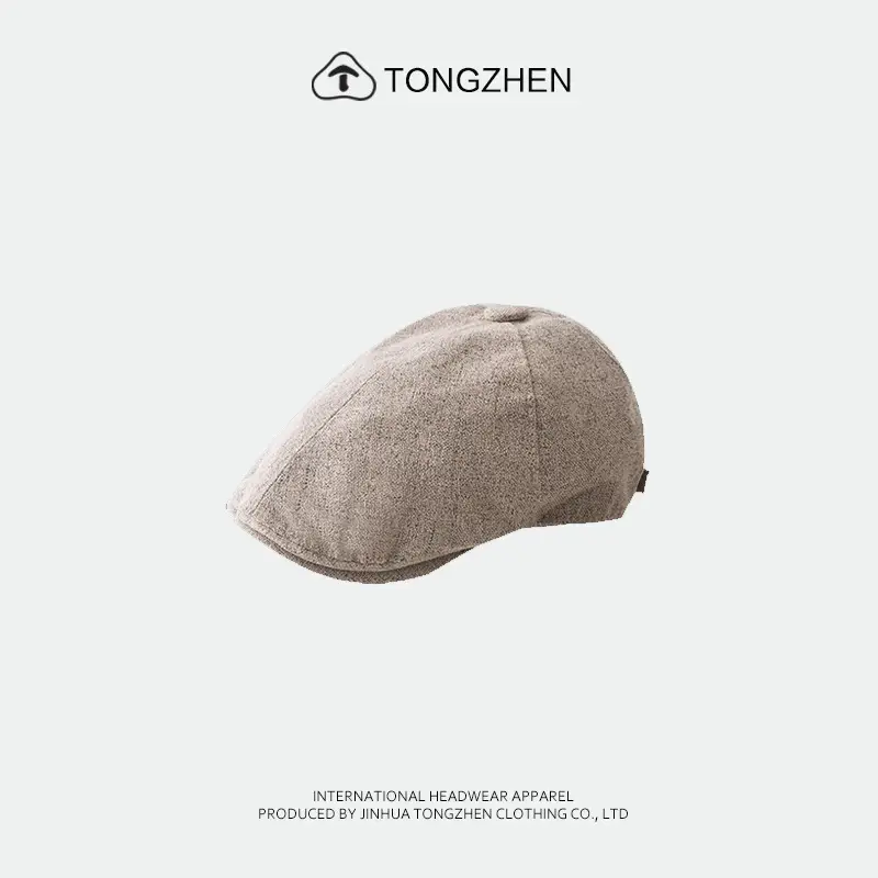 Women Linen Hat Spring Autumn British Beret Forward - Image 4