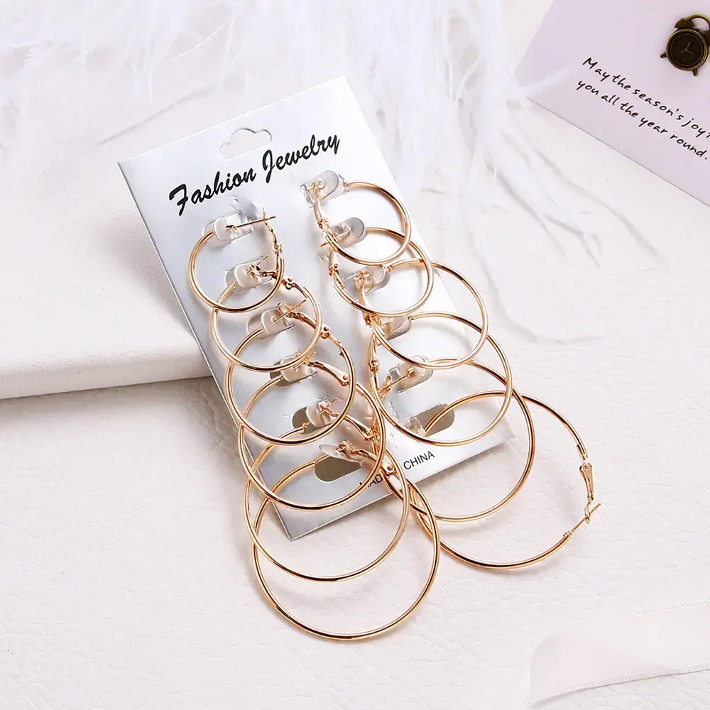 Gold Plated Multi Layer Earrings for Women - Image 5