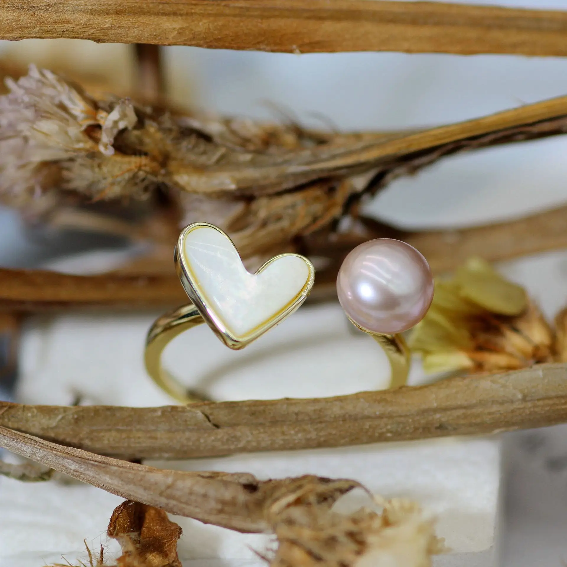 925 Silver Heart Necklace Set with Pearl Drop — feature 11