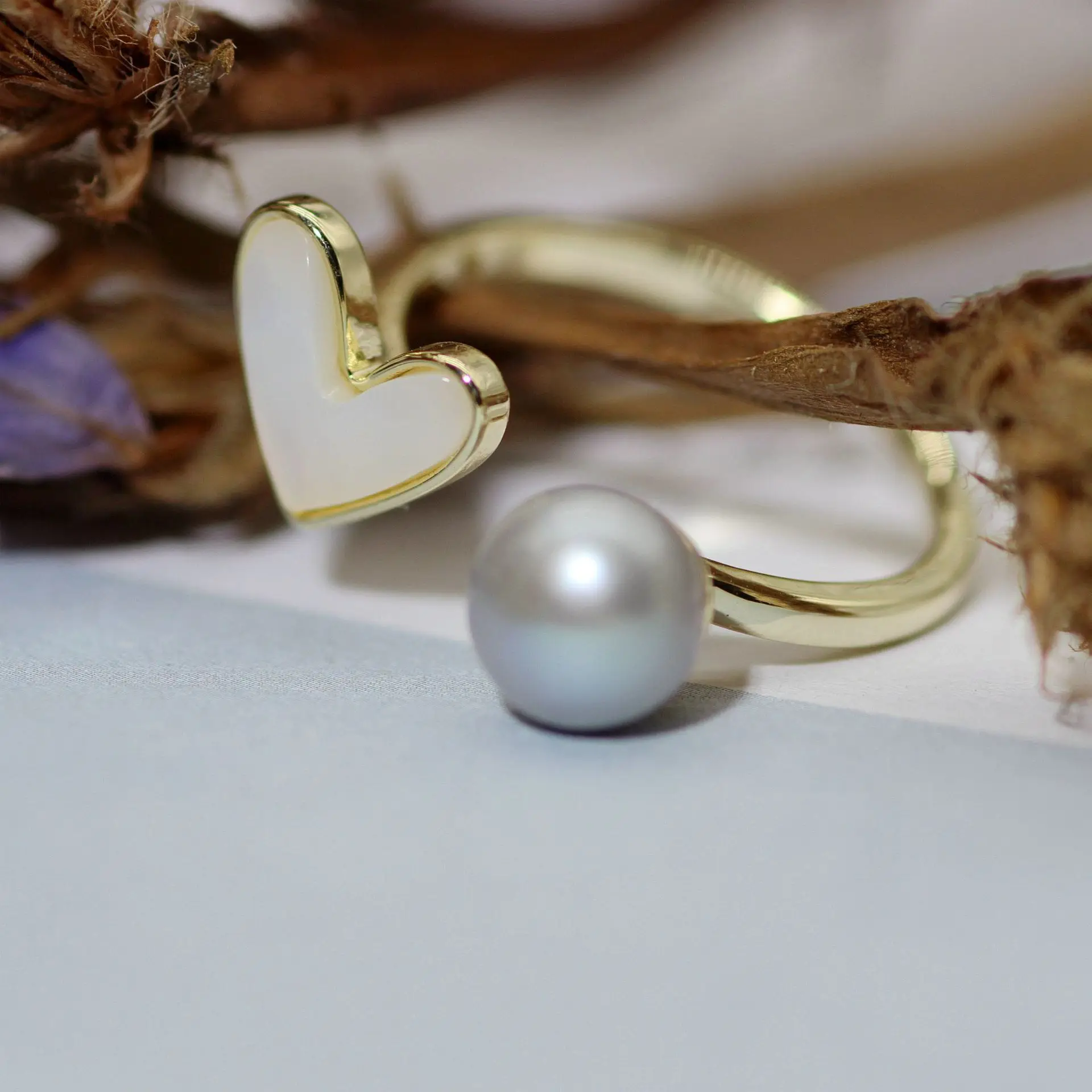 925 Silver Heart Necklace Set with Pearl Drop — feature 12
