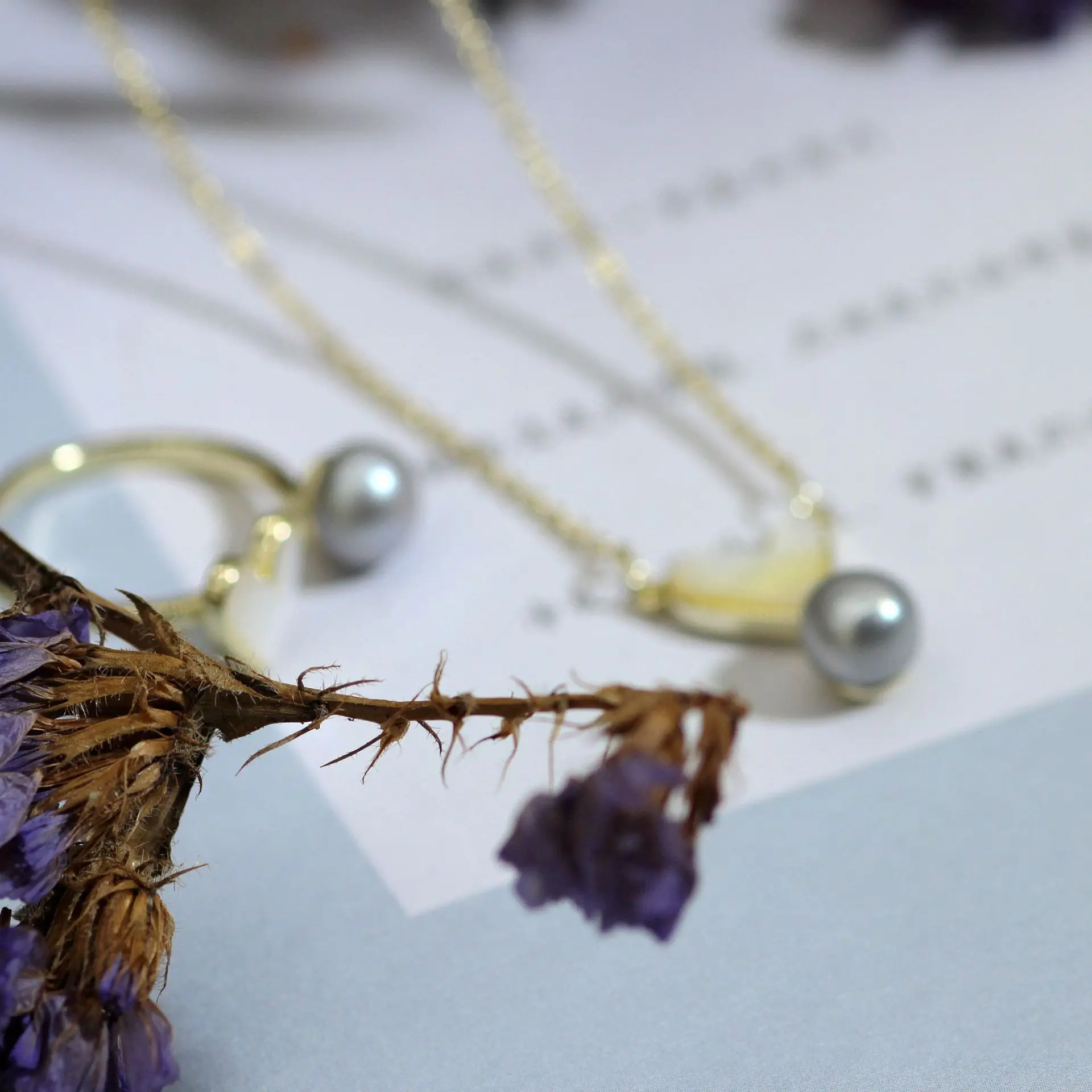 925 Silver Heart Necklace Set with Pearl Drop — feature 15