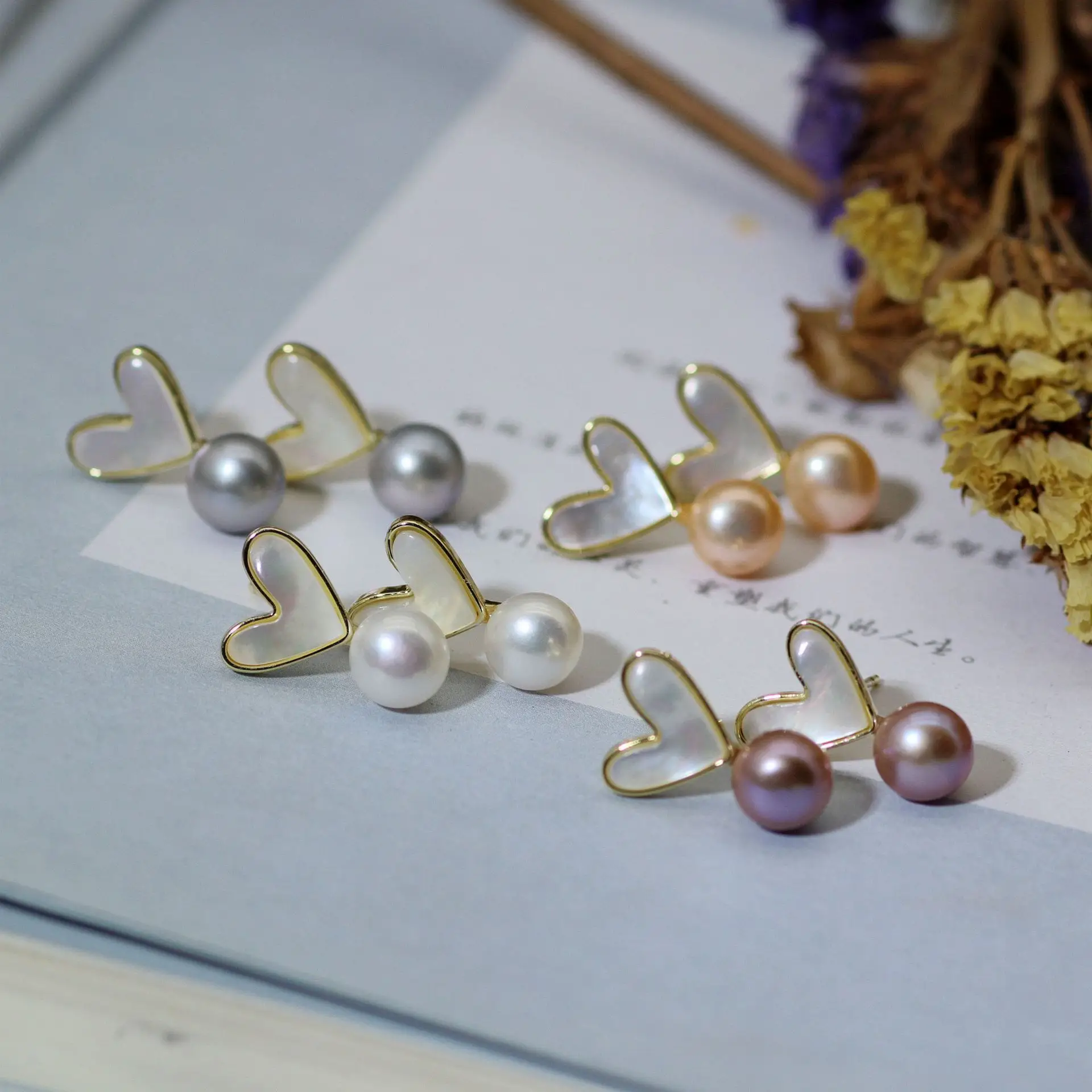 925 Silver Heart Necklace Set with Pearl Drop — feature 17