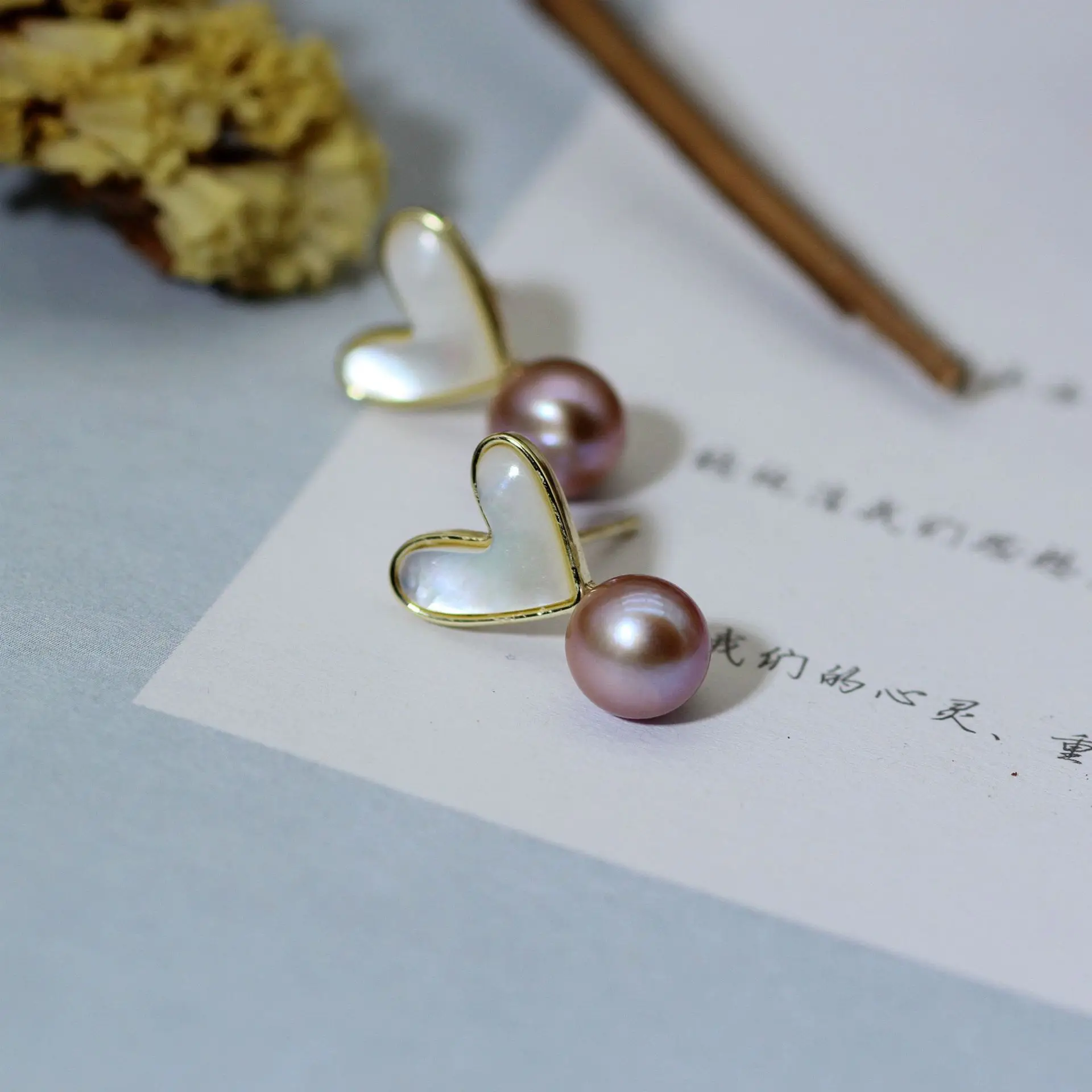 925 Silver Heart Necklace Set with Pearl Drop — feature 22
