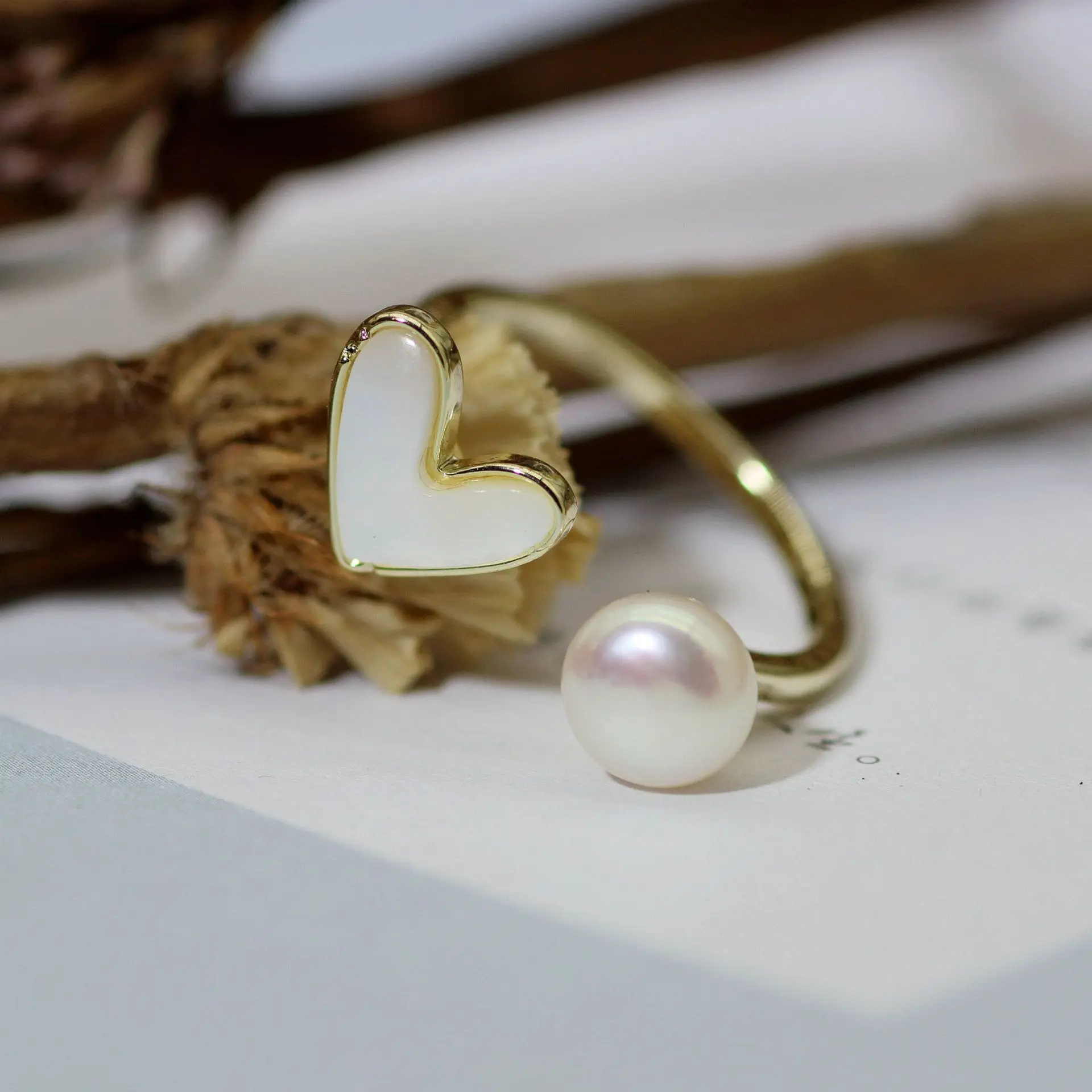 925 Silver Heart Necklace Set with Pearl Drop — feature 5