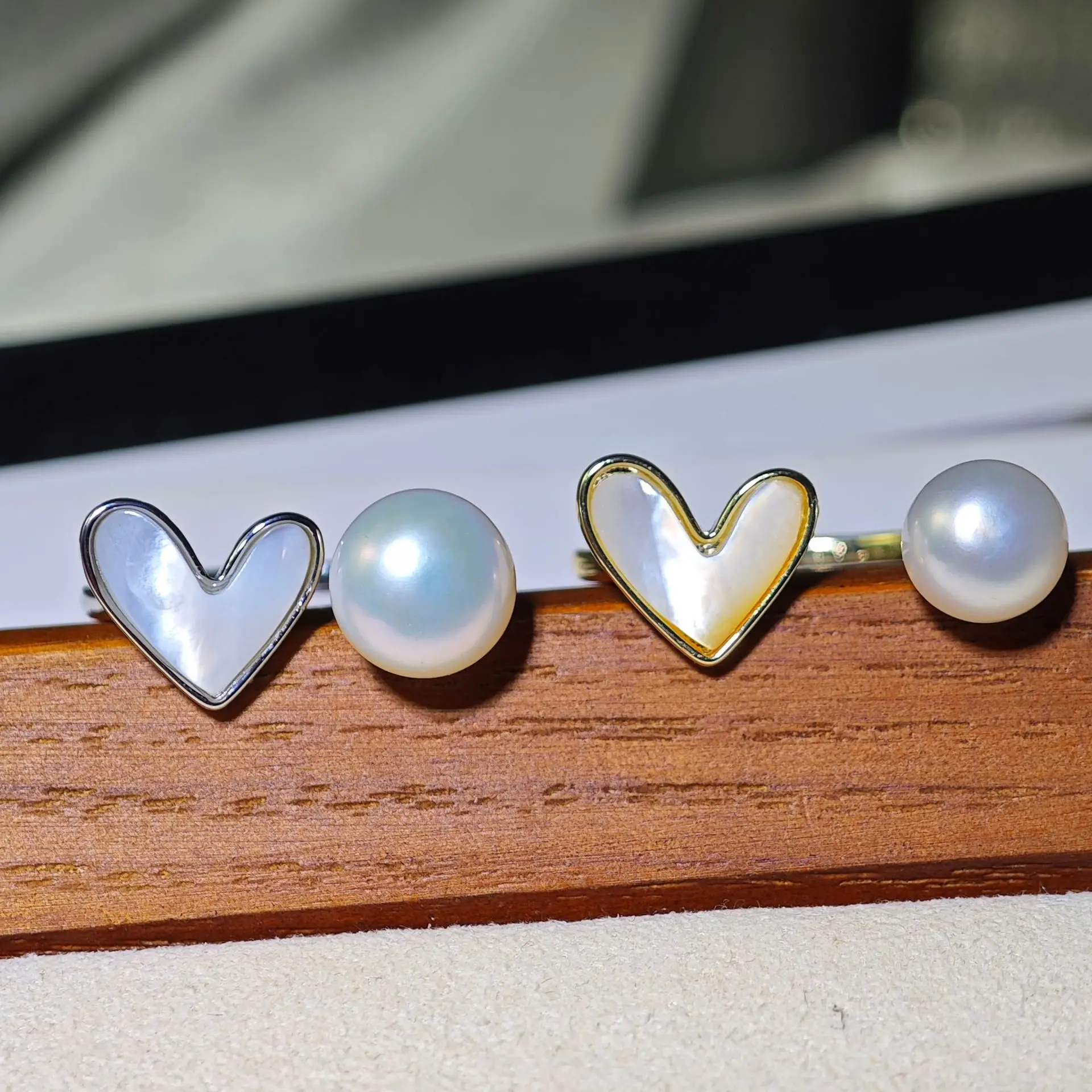 925 Silver Heart Necklace Set with Pearl Drop - Image 5