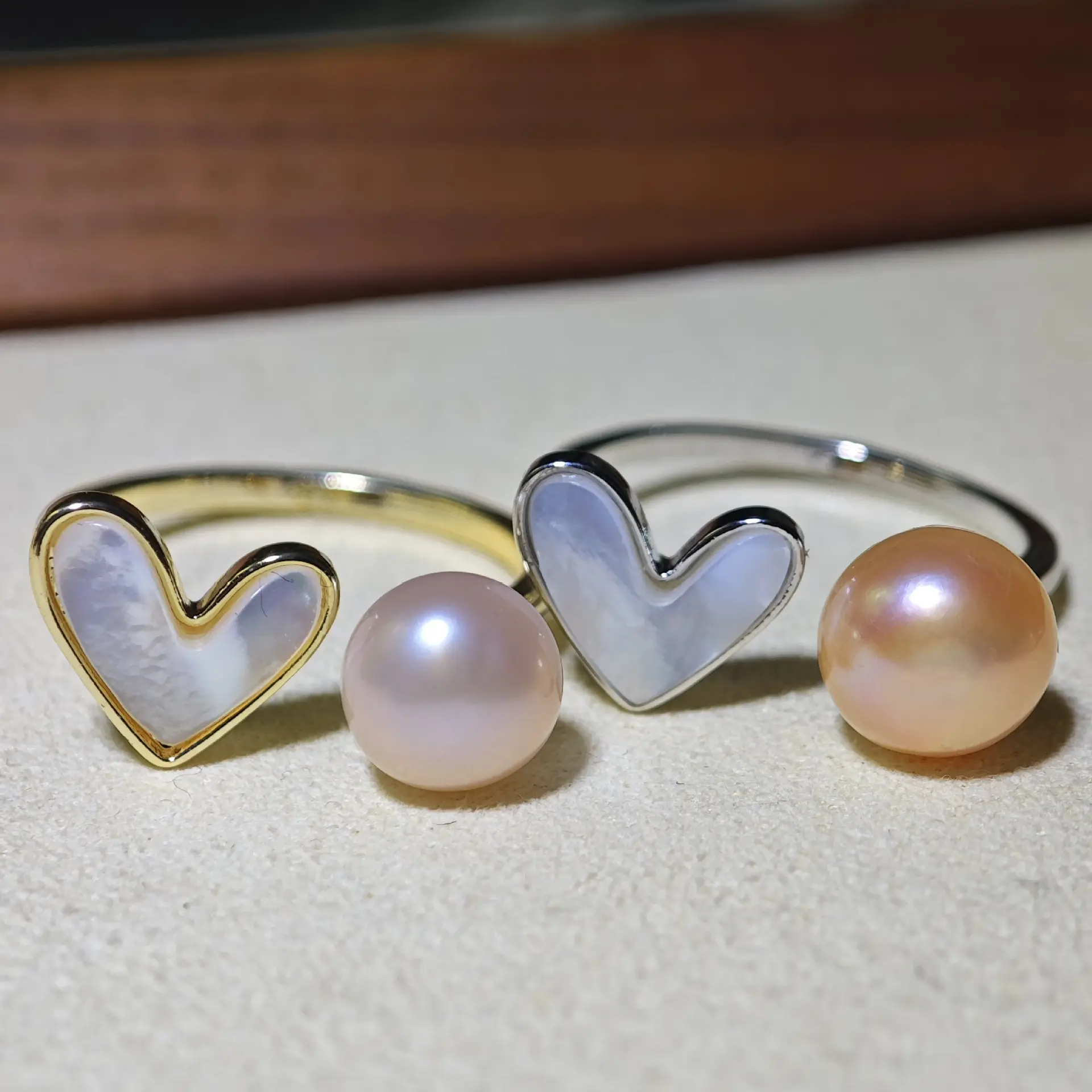 925 Silver Heart Necklace Set with Pearl Drop - Image 6