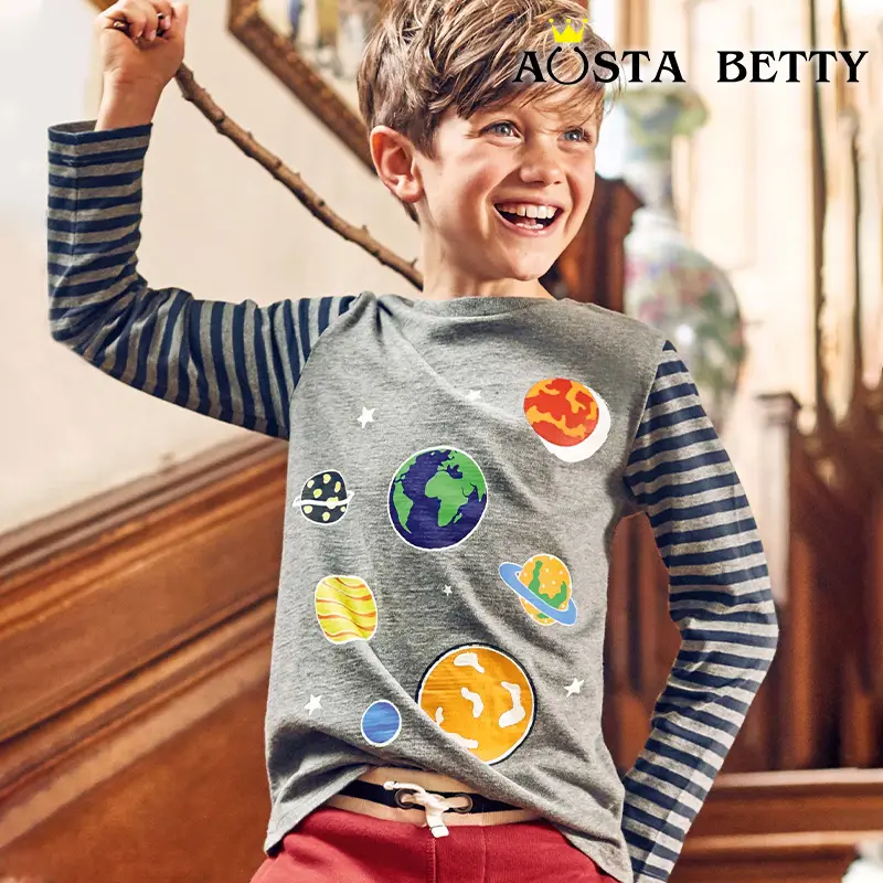 Autumn New Luminous Boys Long Sleeve T-Shirt with Buttons - Image 7